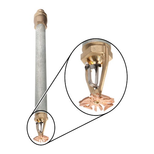 Tyco® TY7229, Model ESFR-17, 16.8k, Dry Sprinkler Pendent, QR, Storage, Early Suppression, 1 1/4” NPT with 2” Grooved Connection, Brass, 165 Degree, 36” Length, 61-441-1-360, Fire Sprinkler Head