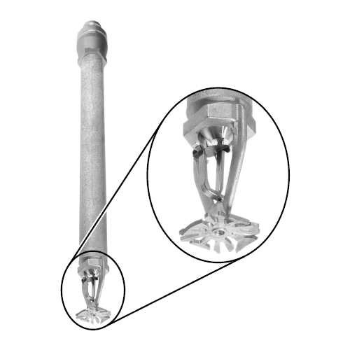 Tyco® TY7229, Model ESFR-17, 16.8k, Dry Sprinkler Pendent, QR, Storage, Early Suppression, 1 1/4” NPT with 2” Grooved Connection, Brass, 212 Degree, 36” Length, 61-442-1-360, Fire Sprinkler Head