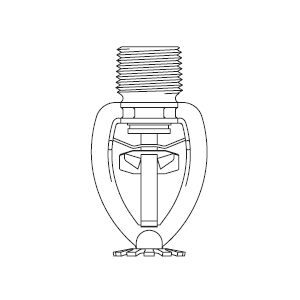 Tyco® TY1221, Model TY-FRL, 2.8K, Pendent, QR, 1/2" NPT, Brass, 165 Degree, 58-981-1-165, Fire Sprinkler Head