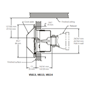 Victaulic Model V56 Domed Horizontal Sidewall HSW Concealed Fire Sprinkler Cover Plate Escutcheon, Chrome, 155 Degree, S561JC0020 - WeSupplyIt.com
