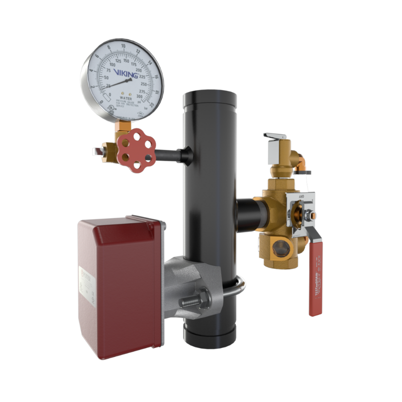 Viking® 14854C225 EasyPac Commercial Riser Assembly With Test And Drain And PRV, 1/2" Orifice, 225 PRV, Groove x Groove, 2 1/2" - WeSupplyIt.com