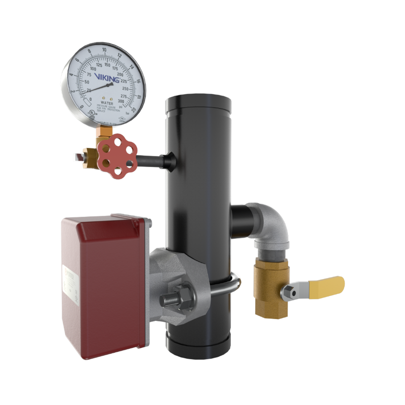 Viking® 14855 EasyPac Commercial Riser Assembly With Ball Valve, Groove x Groove, 3" - WeSupplyIt.com