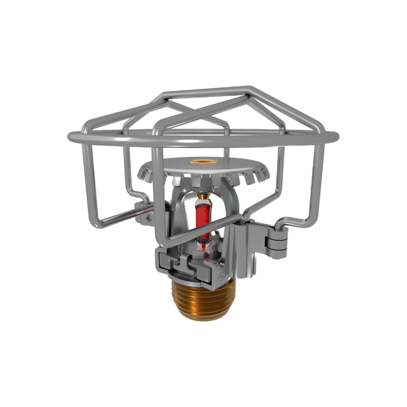 Viking® VK1001, XT1, Intermediate Level/In-Rack, Preassembled w/ Guard, 5.6K, Upright, SR, 1/2" NPT, Chrome, 155 Degree 23867FBG Fire Sprinkler Head