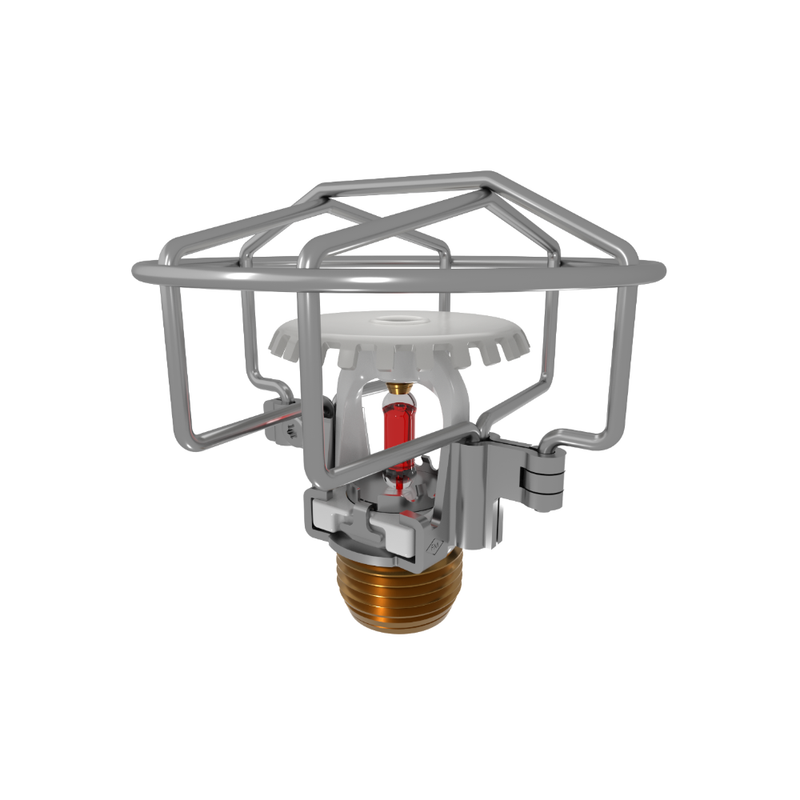 Viking® VK1001, XT1, Intermediate Level/In-Rack, Preassembled w/ Guard, 5.6K, Upright, SR, 1/2" NPT, White, 155 Degree 23867MB/WG Fire Sprinkler Head