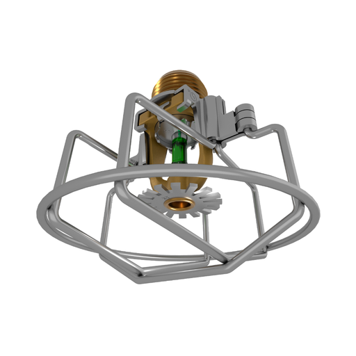 Viking® VK1021, XT1, Intermediate Level/In-Rack, Preassembled w/ Guard, 5.6K, Pendent, SR, 1/2" NPT, Brass, 200 Degree 23868AEG Fire Sprinkler Head
