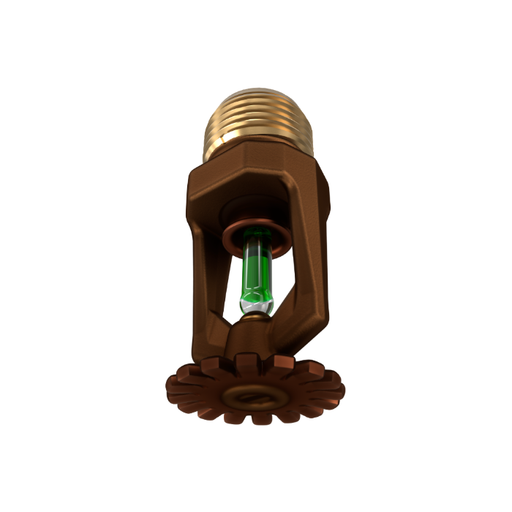 Viking® VK102, Model M, 5.6K, Standard, Pendent, SR, 1/2" NPT, Wax Coated Brass 212 Degree 12987CM Fire Sprinkler Head