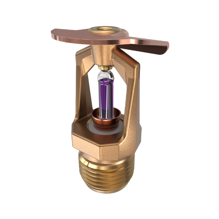 Viking® VK106, Model M, 5.6K, Standard, Vertical Sidewall, SR, 1/2" NPT, Brass, 360 Degree 12996AH Fire Sprinkler Head