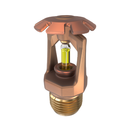 Viking® VK118, Model M, 5.6K, Standard, Conventional, SR, 1/2" NPT, Wax Coated Brass, 200 Degree 19383CE Fire Sprinkler Head