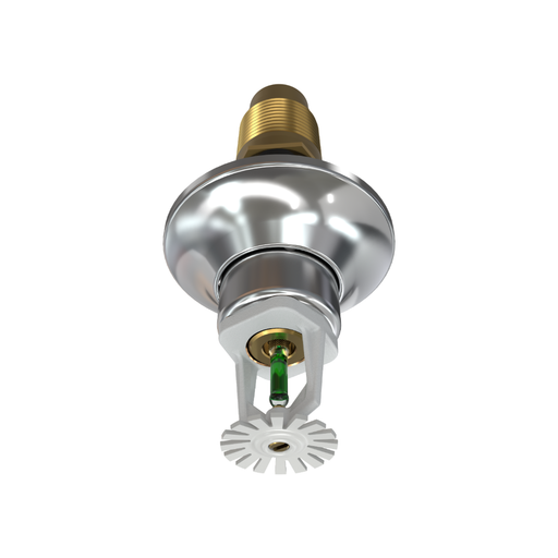 Viking® VK154, Standard, Dry Sprinkler, 5.6K, Pendent, SR, 1” NPT, Standard Adjustable, White with Chrome Escutcheon, 200 Degree, 12” Length, 07740UMFE/W12 Fire Sprinkler Head