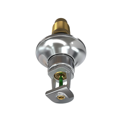 Viking® VK157, Standard, Dry Sprinkler, 5.6K, Vertical Sidewall, SR, 1” NPT, Standard Adjustable, Chrome, 200 Degree, 12” Length, 09123UFE12 Fire Sprinkler Head