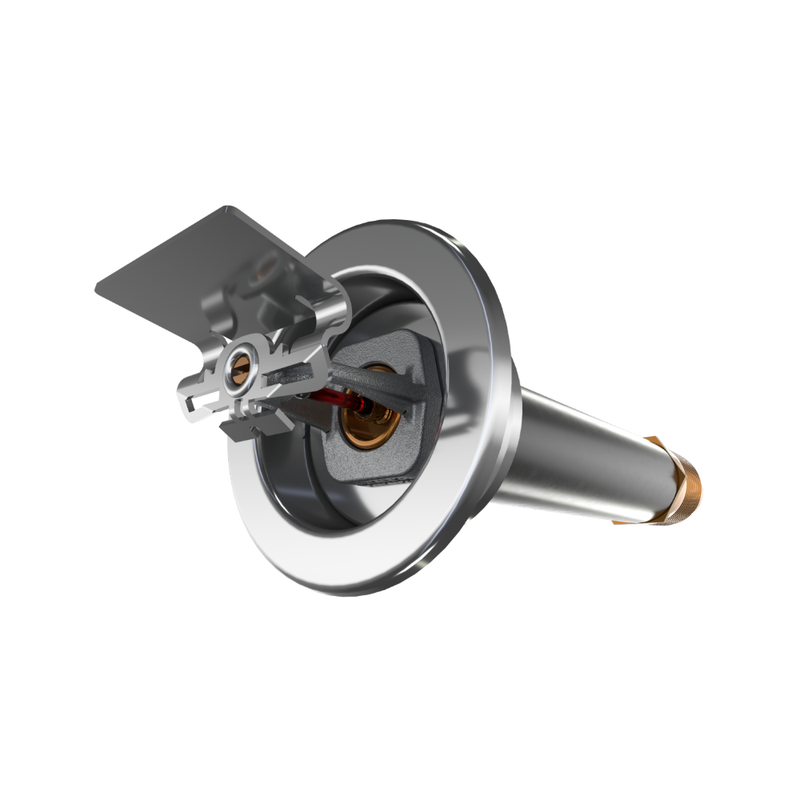 Viking® VK162, Standard, Dry Sprinkler, 5.6K, Horizontal Sidewall, SR, 1” NPT, Recessed Adjustable, Chrome, 155 Degree, 24” Length, 07856UFB24 Fire Sprinkler Head