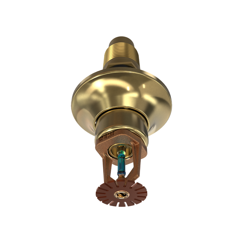 Viking® VK163, Standard, Dry Sprinkler, 8.0K, Pendent, SR, 1” NPT, Standard Adjustable, Brass, 286 Degree, 18” Length, 12810UAG18 Fire Sprinkler Head