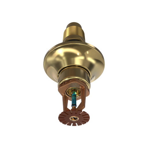 Viking® VK163, Standard, Dry Sprinkler, 8.0K, Pendent, SR, 1” NPT, Standard Adjustable, Brass, 286 Degree, 18” Length, 12810UAG18 Fire Sprinkler Head