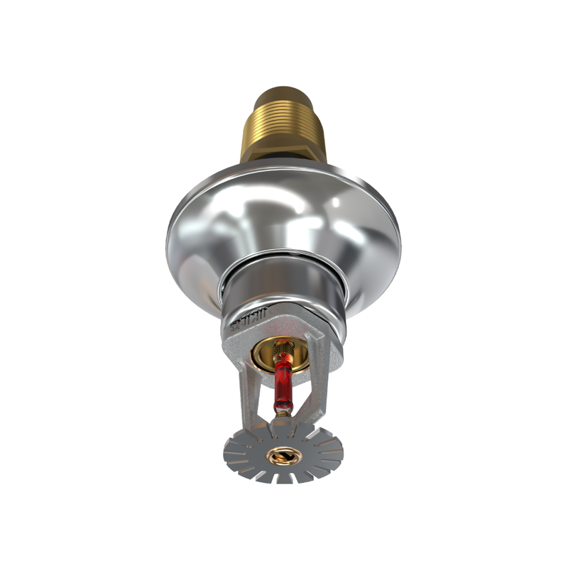 Viking® VK163, Standard, Dry Sprinkler, 8.0K, Pendent, SR, 1” NPT, Standard Adjustable, Chrome, 155 Degree, 24” Length, 12810UFB24 Fire Sprinkler Head - WeSupplyIt.com