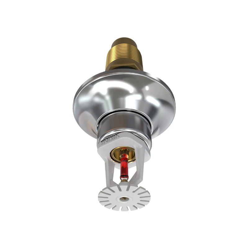 Viking® VK163, Standard, Dry Sprinkler, 8.0K, Pendent, SR, 1” NPT, Standard Adjustable, White with Chrome Escutcheon, 155 Degree, 24” Length, 12810UMFB/W24 Fire Sprinkler Head - WeSupplyIt.com