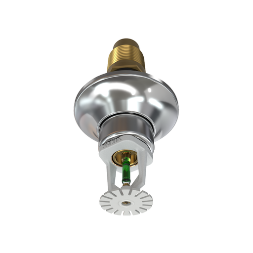 Viking® VK163, Standard, Dry Sprinkler, 8.0K, Pendent, SR, 1” NPT, Standard Adjustable, White with Chrome Escutcheon, 200 Degree, 18” Length, 12810UMFE/W18 Fire Sprinkler Head
