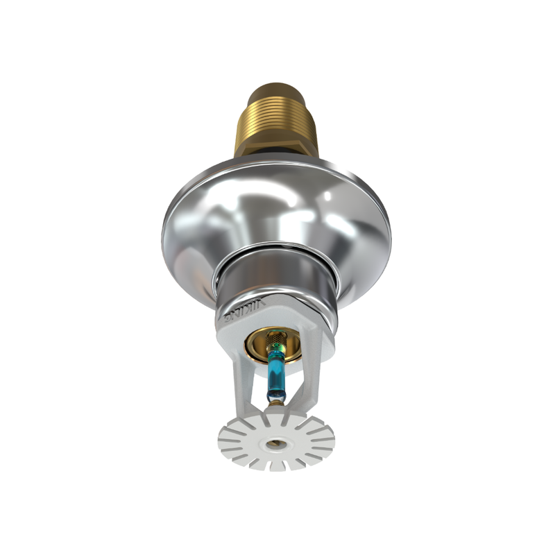 Viking® VK163, Standard, Dry Sprinkler, 8.0K, Pendent, SR, 1” NPT, Standard Adjustable, White with Chrome Escutcheon, 286 Degree, 24” Length, 12810UMFG/W24 Fire Sprinkler Head