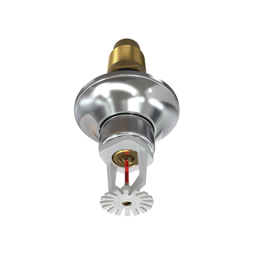 Viking® VK176, Standard, Dry Sprinkler, 5.6K, Standard Adjustable, Pendent, QR, 1” NPT, White With Chrome Escutcheon, 155 Degree, 12” Length, 08383UMFB/W12 Fire Sprinkler Head