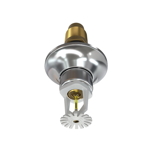 Viking® VK176, Standard, Dry Sprinkler, 5.6K, Standard Adjustable, Pendent, QR, 1” NPT, White With Chrome Escutcheon, 175 Degree, 18” Length, 08383UMFD/W18 Fire Sprinkler Head