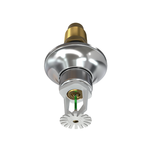 Viking® VK176, Standard, Dry Sprinkler, 5.6K, Standard Adjustable, Pendent, QR, 1” NPT, White With Chrome Escutcheon, 200 Degree, 18” Length, 08383UMFE/W18 Fire Sprinkler Head