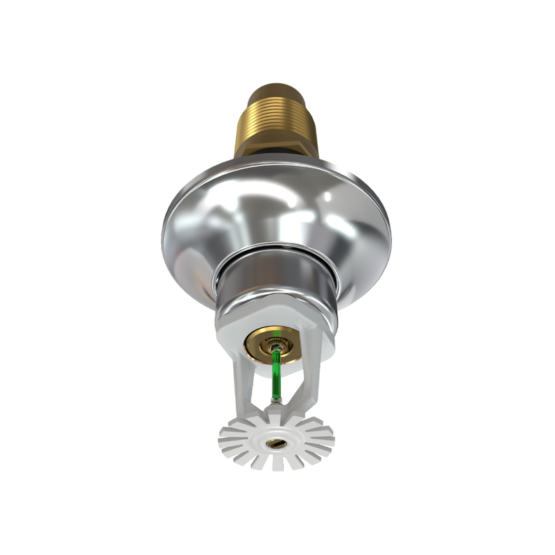 Viking® VK176, Standard, Dry Sprinkler, 5.6K, Standard Adjustable, Pendent, QR, 1” NPT, White With Chrome Escutcheon, 200 Degree, 6” Length, 08383UMFE/W06 Fire Sprinkler Head