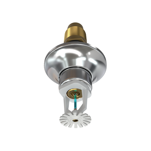 Viking® VK176, Standard, Dry Sprinkler, 5.6K, Standard Adjustable, Pendent, QR, 1” NPT, White With Chrome Escutcheon, 286 Degree, 24” Length, 08383UMFG/W24 Fire Sprinkler Head