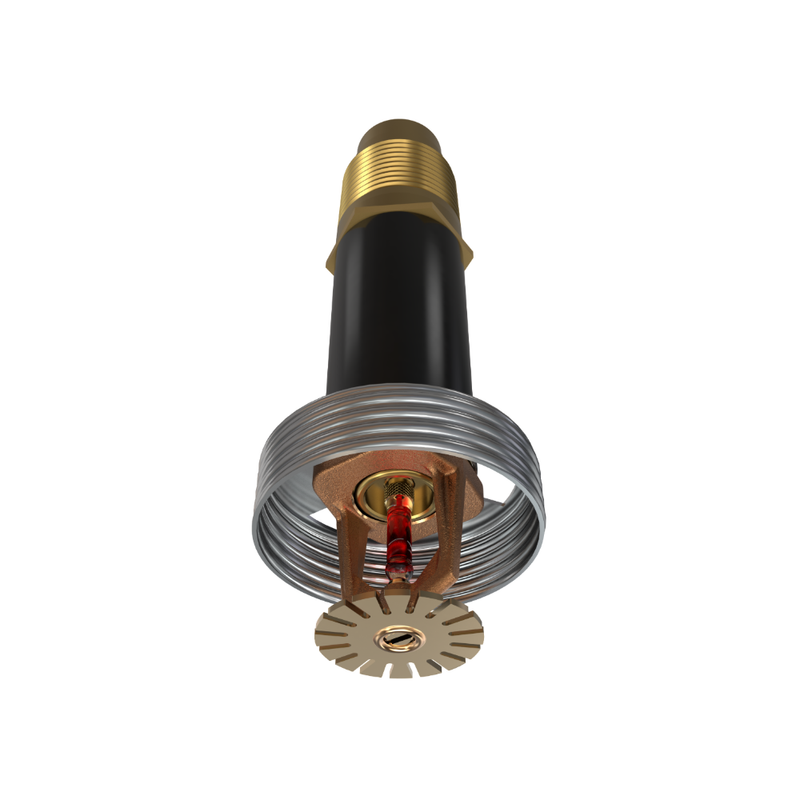 Viking® VK192, Standard, Dry Sprinkler, 8.0K, Domed Concealed Pendent, SR, 1” NPT, Brass, 155 Degree, 24” Length, 12424UAB24 Fire Sprinkler Head