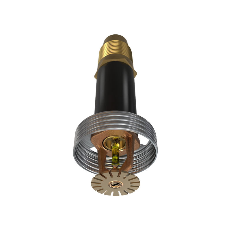 Viking® VK192, Standard, Dry Sprinkler, 8.0K, Domed Concealed Pendent, SR, 1” NPT, Brass, 175 Degree, 18” Length, 12424UAD18 Fire Sprinkler Head