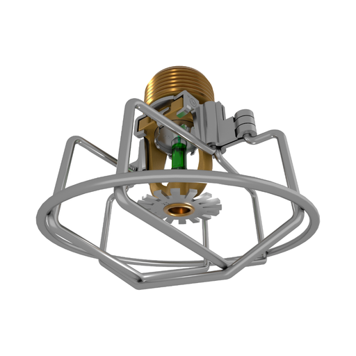 Viking® VK2021, XT1, Intermediate Level/In-Rack, Preassembled w/ Guard, 8.0K, Pendent, SR, 3/4" NPT, Brass, 200 Degree 23876AEG Fire Sprinkler Head