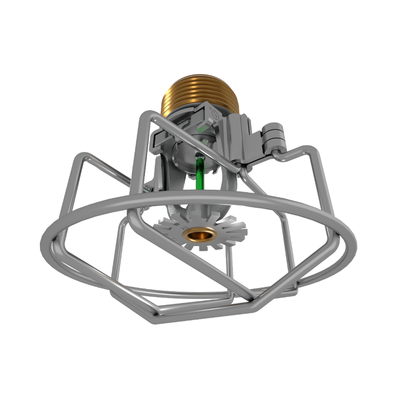 Viking® VK3021, XT1, Intermediate Level/In-Rack, Preassembled w/ Guard, 5.6K, Pendent, QR, 1/2" NPT, Chrome, 200 Degree 23870FEG Fire Sprinkler Head