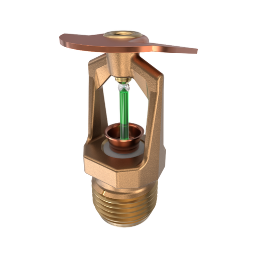 Viking® VK306, Model M, 5.6K, Standard, Vertical Sidewall, QR, 1/2" NPT, Brass, 200 Degree 12983AE Fire Sprinkler Head