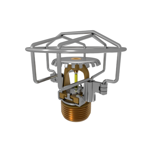 Viking® VK3501, XT1, Intermediate Level/In-Rack, Preassembled w/ Guard, 8.0K, Upright, QR, 3/4" NPT, Brass, 175 Degree 23877ADG Fire Sprinkler Head