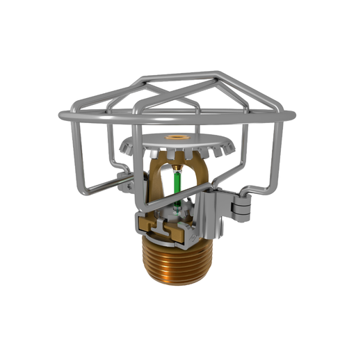 Viking® VK3501, XT1, Intermediate Level/In-Rack, Preassembled w/ Guard, 8.0K, Upright, QR, 3/4" NPT, Brass, 200 Degree 23877AEG Fire Sprinkler Head