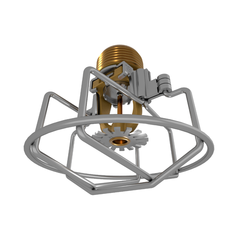 Viking® VK3521, XT1, Intermediate Level/In-Rack, Preassembled w/ Guard, 8.0K, Pendent, QR, 3/4" NPT, Brass, 135 Degree 23878AAG Fire Sprinkler Head - WeSupplyIt.com