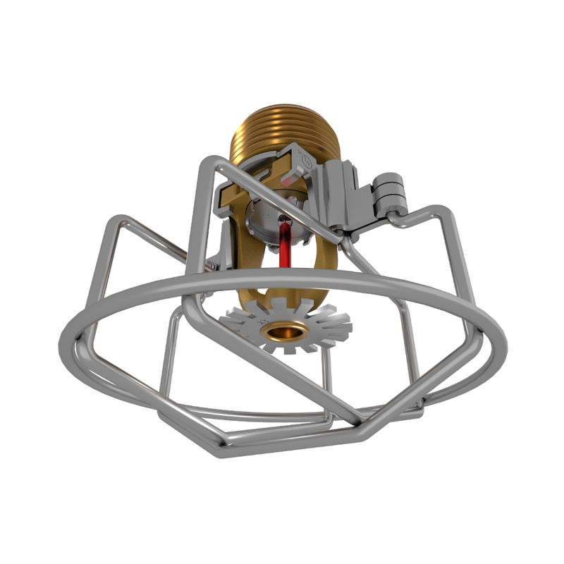 Viking® VK3521, XT1, Intermediate Level/In-Rack, Preassembled w/ Guard, 8.0K, Pendent, QR, 3/4" NPT, Brass, 155 Degree 23878ABG Fire Sprinkler Head - WeSupplyIt.com