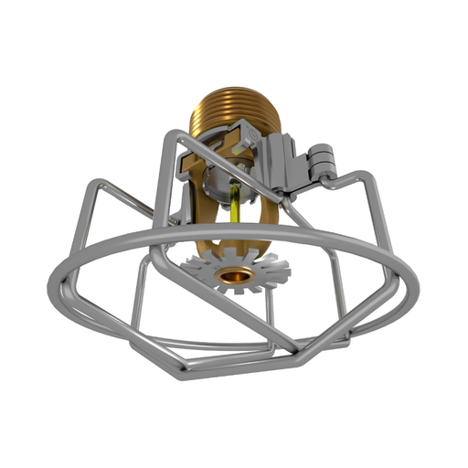 Viking® VK3521, XT1, Intermediate Level/In-Rack, Preassembled w/ Guard, 8.0K, Pendent, QR, 3/4" NPT, Brass, 175 Degree 23878ADG Fire Sprinkler Head
