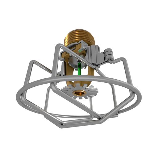 Viking® VK3521, XT1, Intermediate Level/In-Rack, Preassembled w/ Guard, 8.0K, Pendent, QR, 3/4" NPT, Brass, 200 Degree 23878AEG Fire Sprinkler Head