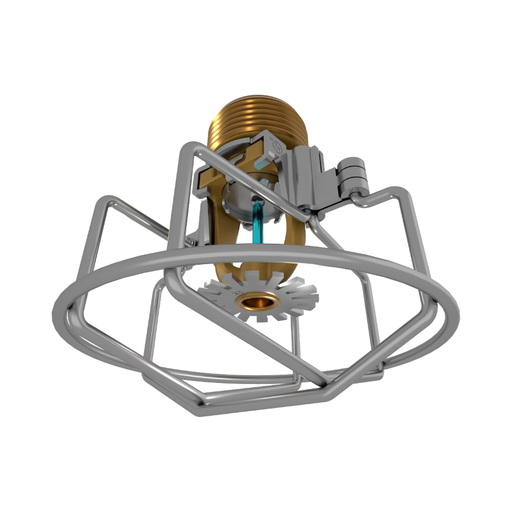 Viking® VK3521, XT1, Intermediate Level/In-Rack, Preassembled w/ Guard, 8.0K, Pendent, QR, 3/4" NPT, Brass, 286 Degree 23878AGG Fire Sprinkler Head