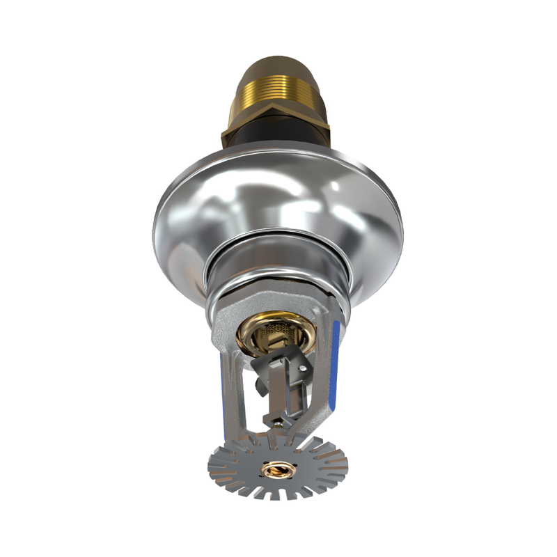 Viking® VK549, ELO, Standard, Dry Sprinkler, 11.2K, Pendent, Fusible Link, QR, Standard Adjustable, 1 1/4” NPT, Chrome, 205 Degree, 12” Length, 19838FE12 Fire Sprinkler Head