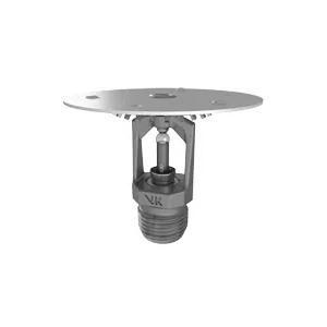 Viking® VK550, Micromatic Model M, Standard, Intermediate Level/In-Rack, Preassembled w/ Shield, 5.6K, Upright, SR/QR, 1/2" NPT, Brass, 155 Degree 12986ABU Fire Sprinkler Head
