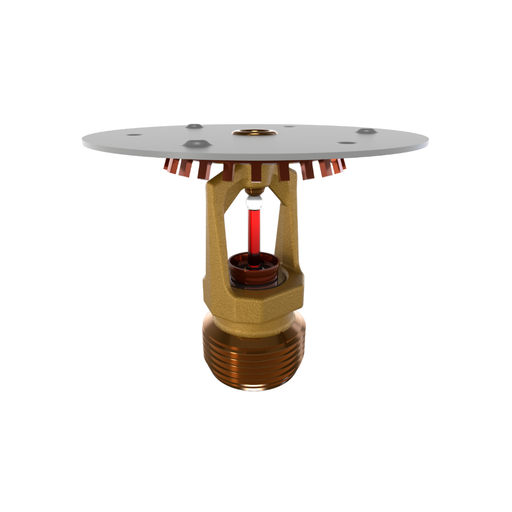 Viking® VK566, Microfast Model M, Intermediate Level/In-Rack, Preassembled w/ Shield, 8.0K, Upright, QR, 3/4" NPT, Brass, 155 Degree 18257ABU Fire Sprinkler Head