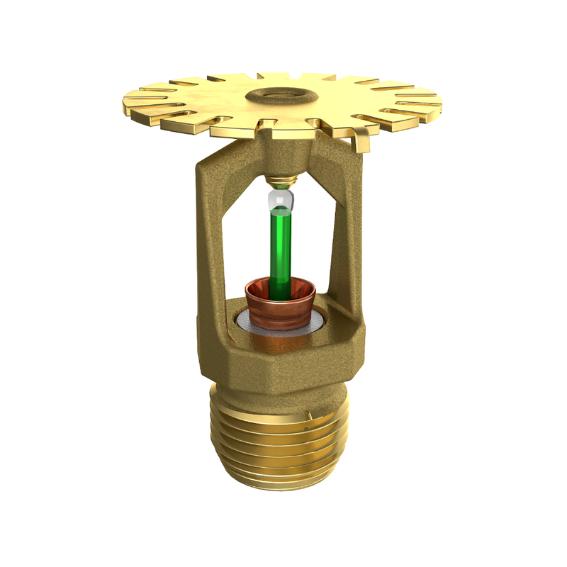 Viking® VK950, COIN, Combustible Interstitial, 5.6K, Upright, QR, 1/2" NPT, Brass, 200 Degree 20757AE Fire Sprinkler Head - WeSupplyIt.com