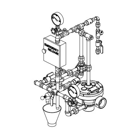 Viking® 14633-1P Conventional Deluge Vertical Valve Trim, Modular Trim For Angle Style Valve, Galvanized, 6" - WeSupplyIt.com