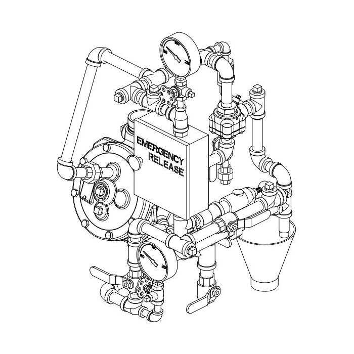 Viking® 14642-1P Model F Deluge Valve Vertical Straight Through Valve, Modular Trim, Conventional, Galvanized, 8" - WeSupplyIt.com