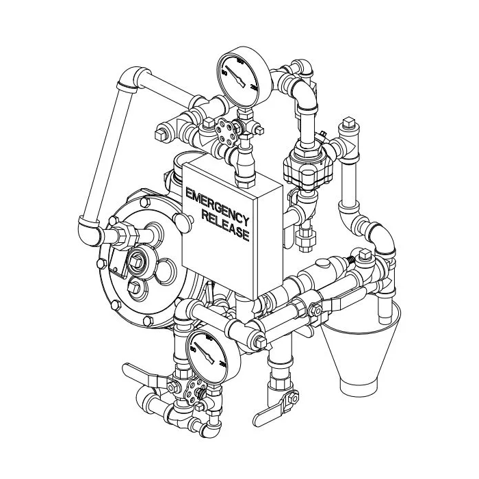 Viking® 14635-2P Model F Deluge Preaction Valve Horizontal Trim, Modular Trim, Conventional, Brass, 1 1/2", 2" - WeSupplyIt.com