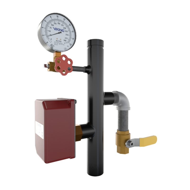 Viking® 14849 EasyPac Residential Riser Assembly With Ball Valve, Thread x Groove, 1 1/2" - WeSupplyIt.com