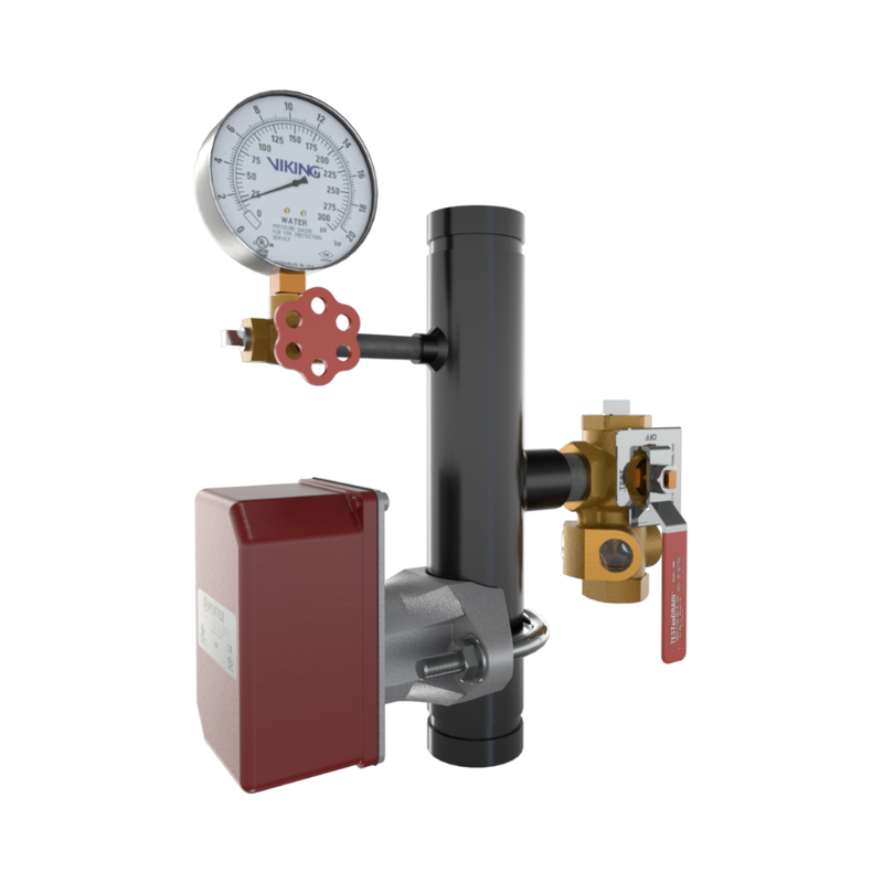 Viking® 14850D EasyPac Commercial Riser Assembly With Test And Drain, 17/32" Orifice, Groove x Groove, 2" - WeSupplyIt.com