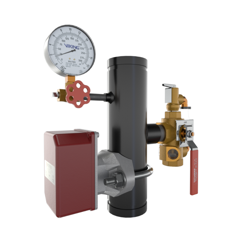 Viking® 14857F175 EasyPac Commercial Riser Assembly With Test And Drain And PRV, 3/4" K14 ESFR Orifice, 175 PRV, Groove x Groove, 3" - WeSupplyIt.com