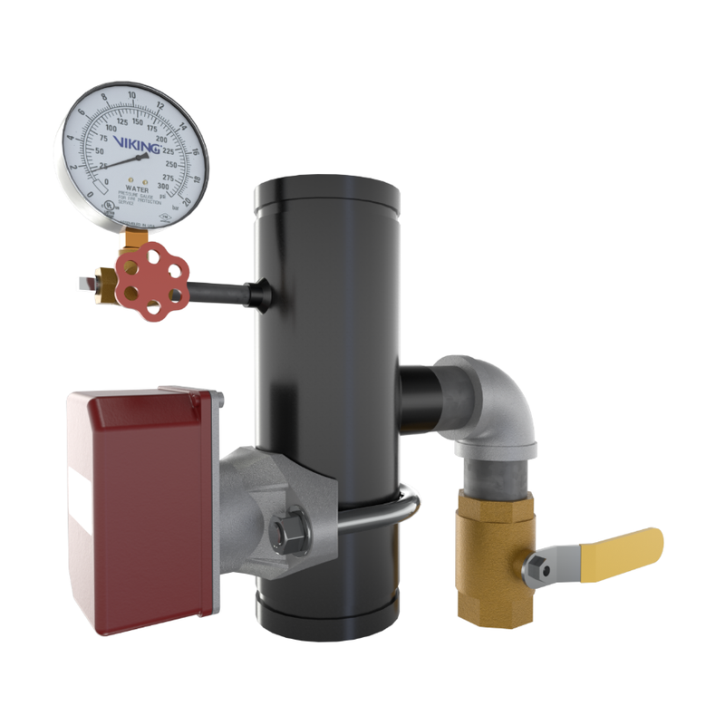 Viking® 14858 EasyPac Commercial Riser Assembly With Ball Valve, Groove x Groove, 4" - WeSupplyIt.com