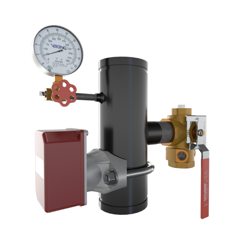 Viking® 14859B EasyPac Commercial Riser Assembly With Test And Drain, 7/16" Orifice, Groove x Groove, 4" - WeSupplyIt.com